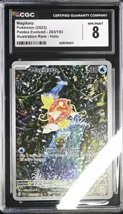 2023 Paldea Evolved Magikarp Illustration Rare Card 203/193 CGC 8 NM/Mint - Image 1