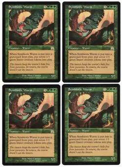 Symbiotic Wurm x4 4x 2002 Onslaught PLAYSET Green Rare Creature MTG NM AZ1 - Image 1