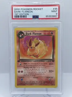 2000 Pokemon Rocket Dark Flareon #35 1ST Edition PSA 9 - Image 1