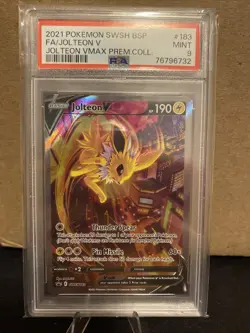 2021 Pokemon SWSH BSP FA/Jolteon VMAX Collection #183 PSA 9 Mint - Image 1