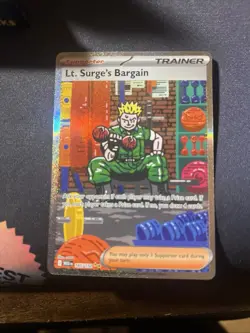 Lt. Surge's Bargain Special Illustration Rare 185/132 Pokemon TCG Mega Evolution - Image 1