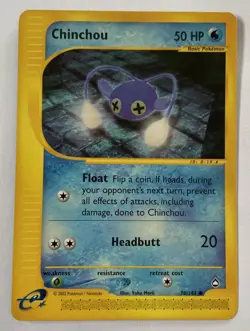 Pokemon Chinchou Aquapolis 70/147 e-reader 2002 Yuka Morii NM - Image 1