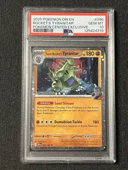 Pokemon Center Promo Holo Team Rocket's Tyranitar 096/182 PSA 10 GEM MINT SWIRL - Image 1
