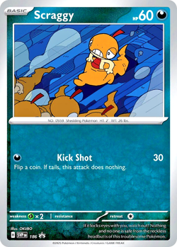 Pokemon TCG Scraggy SVP186 Black Star Promo Promo Rare Cosmos Holo - Image 1
