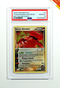 Pokemon PSA 10 Groudon #9 Holo EX Team Magma Team Idro 2005 Italiano - Image 1