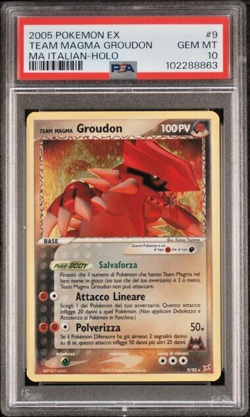 Pokemon PSA 10 Groudon #9 Holo EX Team Magma Team Idro 2005 Italiano - Image 2