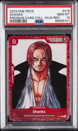 2023 ONE PIECE PREM CARD COLL -ONE PIECE FILM RED- #016 SHANKS PSA 10 - Image 1