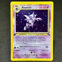 1st Edition Haunter 6/62 HOLO BLEED 1999 Pokemon Fossil Set WOTC Error Card MINT - Image 1