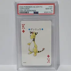 Pokemon Silver Playing Cards Ampharos King of Diamonds #181 PSA 10 Gem Mint - Image 1