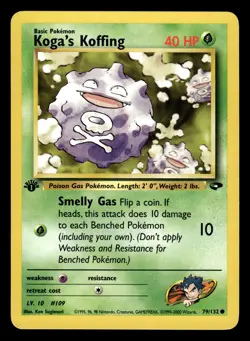 Koga's Koffing 79/132 1st Edition Gym Challenge Pokemon Card - Image 1