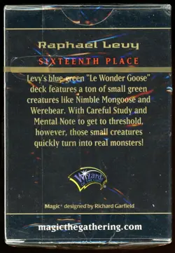 2002 MTG Magic the Gathering World Champ Sydney Deck Raphael Levy Sealed - Image 2