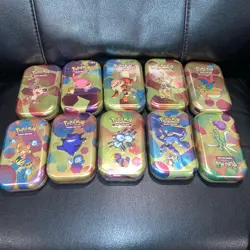 Brand New Factory Sealed Complete Set of 10 Pokemon S&V 151 Mini Tins - Image 1