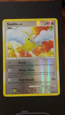 Pokemon TCG Swablu SH5 Platinum Shiny Holo Rare LP/MP Condition - Image 1