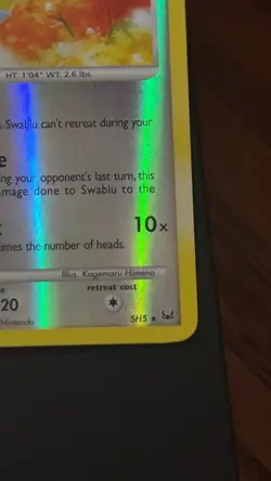 Pokemon TCG Swablu SH5 Platinum Shiny Holo Rare LP/MP Condition - Image 5