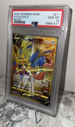 2020 Pokemon Zacian V #211 - PSA 10 GEM MINT - Sword & Shield Secret Rare - Image 3