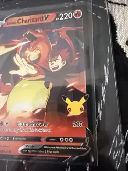 Lance’s Charizard V SWSH133 Full Art Holo 2021 Pokemon Celebrations Black Star - Image 3