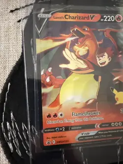 Lance’s Charizard V SWSH133 Full Art Holo 2021 Pokemon Celebrations Black Star - Image 4