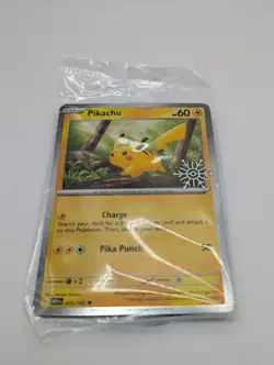 Pikachu 025/165 Pokemon Holiday Calendar 2025 Festive Stamp Cosmo Promo SEALED - Image 3