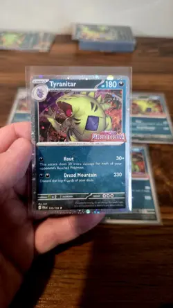 (5) Pokemon TCG Tyranitar 135/193 Paldea Evolved Stamped Promo Cosmo Holo - Image 2