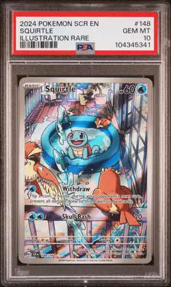 2024 POKEMON SCR EN-STELLAR CROWN ILLUSTRATION RARE #148 SQUIRTLE PSA 10 - Image 1