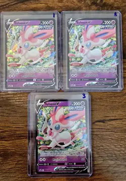 (3) Pokemon Sylveon V SWSH202 Sword & Shield Holo Black Star Promo NM - Image 1