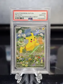2024 Pokemon Black Star Promo Pikachu #088 Paldea Adventure Chest PSA 10 - Image 1