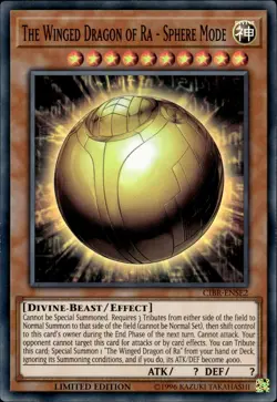 The Winged Dragon Of Ra - Sphere Mode - Super Rare Limited CIBR-ENSE2 LP YuGiOh - Image 1