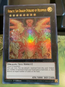 Yugioh! Hieratic Sun Dragon Overlord of Heliopolis GFTP-EN052 Ultra Rare 1st Ed. - Image 1