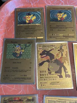 Pokemon Gold Foil Fan Art Cards Lot of 17 - Image 2