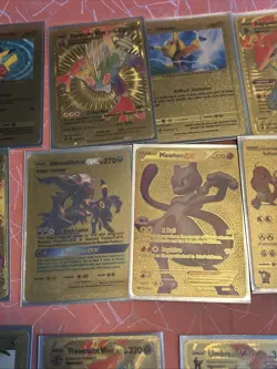 Pokemon Gold Foil Fan Art Cards Lot of 17 - Image 3