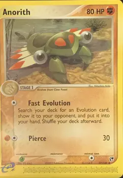 Pokemon Card Ex Sandstorm Anorith 27/100 E-Series NM - Image 3