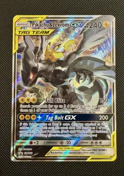 Pokemon Pikachu & Zekrom GX SM168 Black Star Promos Holo Card NM Condition - Image 1