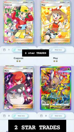 Pokemon Tcg Pocket Trade 2 Star COPYCATx1 Marsx2 Mayx1 X2 RR-Pinsir 10$each Card - Image 1