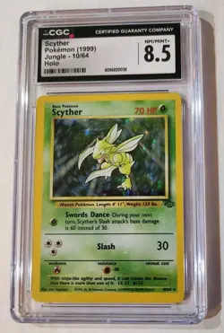 CGC 8.5 Scyther 1999 Jungle 10/64 Holo Pokemon Card - Image 1