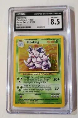 CGC 8.5 Nidoking 1999 Base Set 11/102 Holo Pokemon Card - Image 1