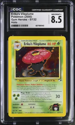 CGC 8.5 Erika's Vileplume 2000 Gym Heroes 5/132 Holo Pokemon Card - Image 1