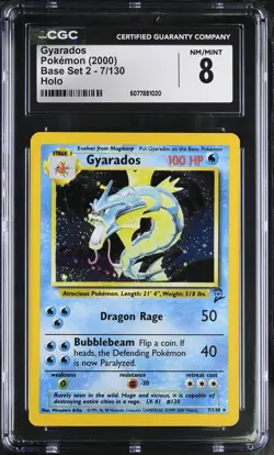 CGC 8 Gyarados 2000 Base Set 2 7/130 Holo Pokemon Card - Image 1