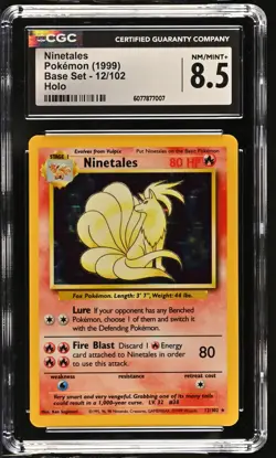 CGC 8.5 Ninetales 1999 Base Set 12/102 Holo Pokemon Card - Image 1