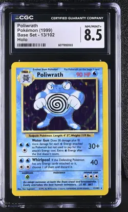 CGC 8.5 Poliwrath 1999 Base Set 13/102 Holo Pokemon Card - Image 1