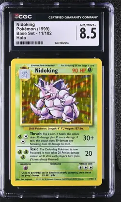CGC 8.5 Nidoking 1999 Base Set 11/102 Holo Pokemon Card - Image 1