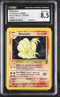 CGC 8.5 Ninetales 2000 Base Set 2 13/130 Holo Pokemon Card - Image 1