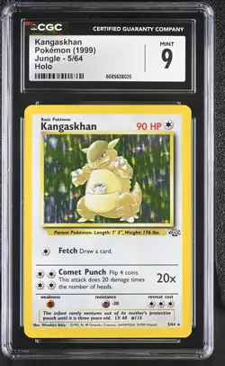 CGC 9 MINT Kangaskhan 1999 Jungle 5/64 Holo Pokemon Card - Image 1