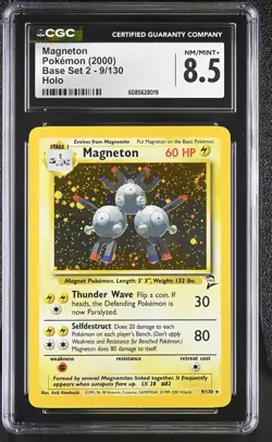 CGC 8.5 Magneton 2000 Base Set 2 9/130 Holo Pokemon Card - Image 1