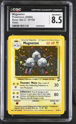 CGC 8.5 Magneton 2000 Base Set 2 9/130 Holo SWIRL Pokemon Card - Image 1