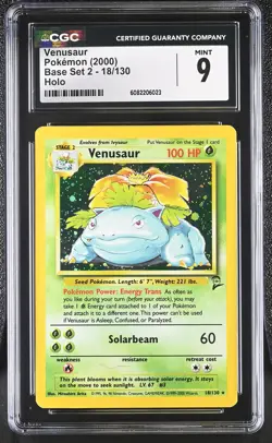 CGC 9 MINT Venusaur 2000 Base Set 2 18/130 Holo Pokemon Card - Image 1