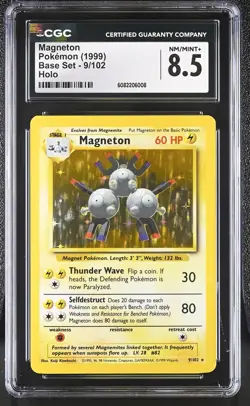 CGC 8.5 Magneton 1999 Base Set 9/102 Holo Pokemon Card - Image 1