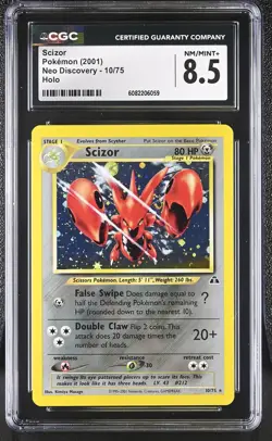CGC 8.5 Scizor 2001 Neo Discovery 10/75 Holo Pokemon Card - Image 1
