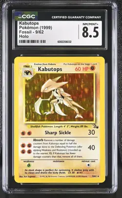 CGC 8.5 Kabutops 1999 Fossil 9/62 Holo Pokemon Card - Image 1