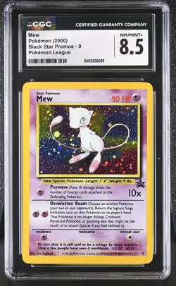CGC 8.5 Mew 2000 Black Star Promos 9 Holo Pokemon Card - Image 1