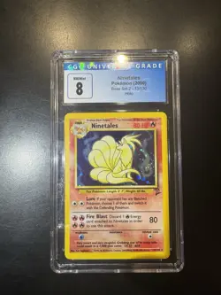 Pokemon TCG Ninetales Base Set 2 Holo Rare Card 13/130 CGC 8 Blue Label - Image 1